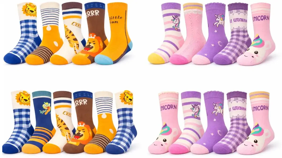 10 pares de calcetines divertidos Kyopp para niños en un montón de modelos y tallas