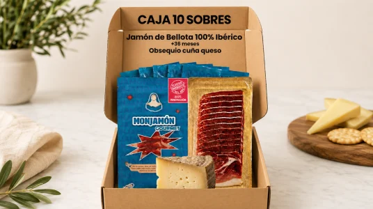 10 sobres jamón bellota Monjamon + queso