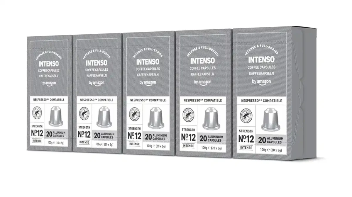 Pack de 100 cápsulas de café Intenso by Amazon compatibles con Nespresso