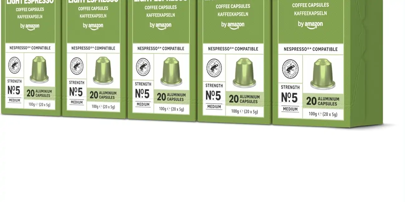 100 Cápsulas de Café Espresso by Amazon Compatibles con Nespresso