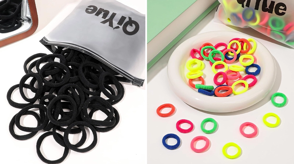 100 gomas elásticas para el pelo de algodón sin costuras