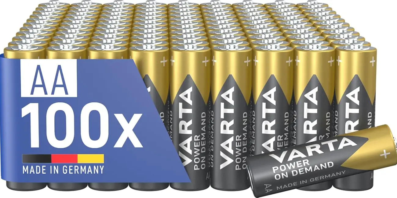 Pack x100 Pilas Alcalinas Varta Power on Demand AA de 1,5V