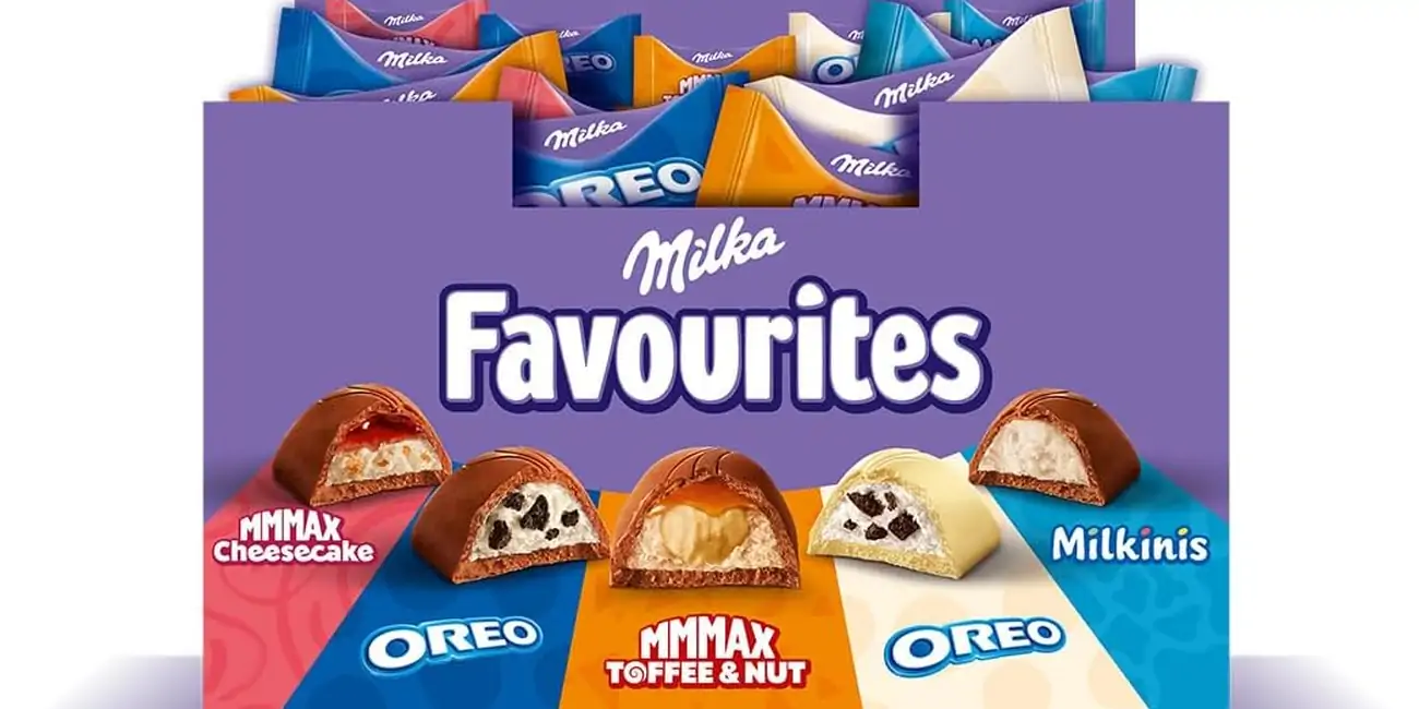 Surtido de 108 Mini Chocolatinas Milka Favourites Caja de bombones de 1 kg