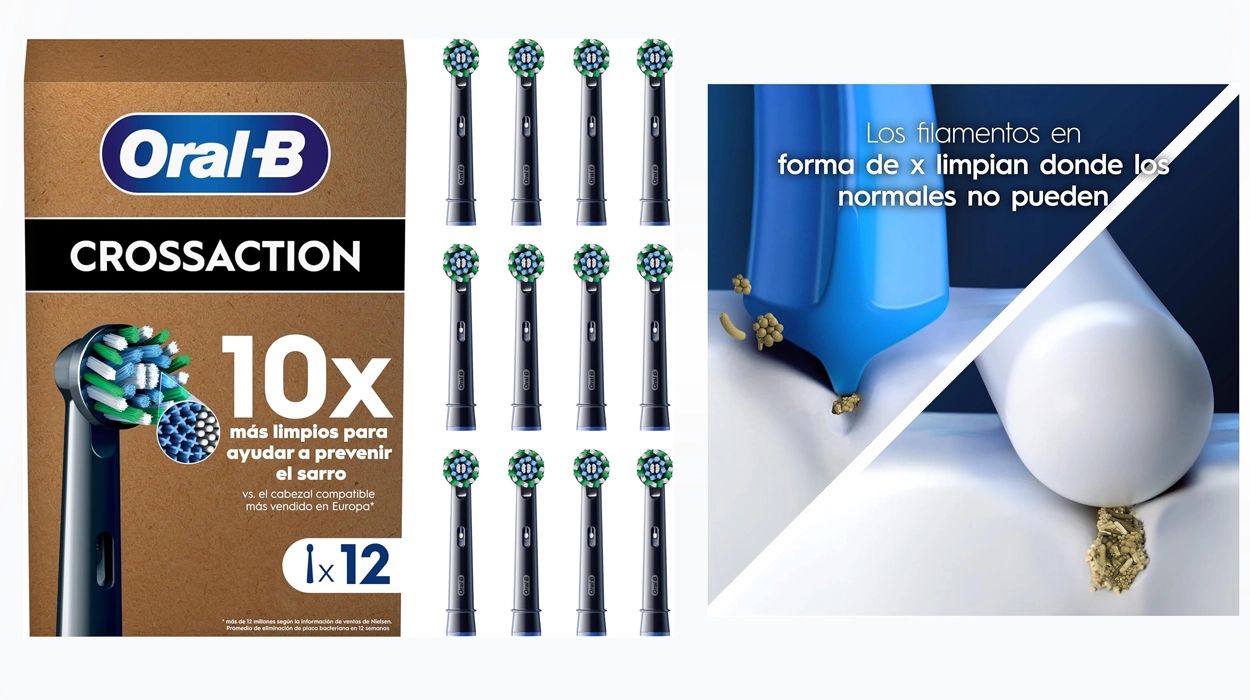12 Recambios Oral-B Pro CrossAction negros