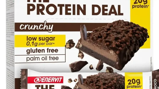 Chollo 12 barritas proteicas enervit the protein deal crunchy double choco storm de 55 g