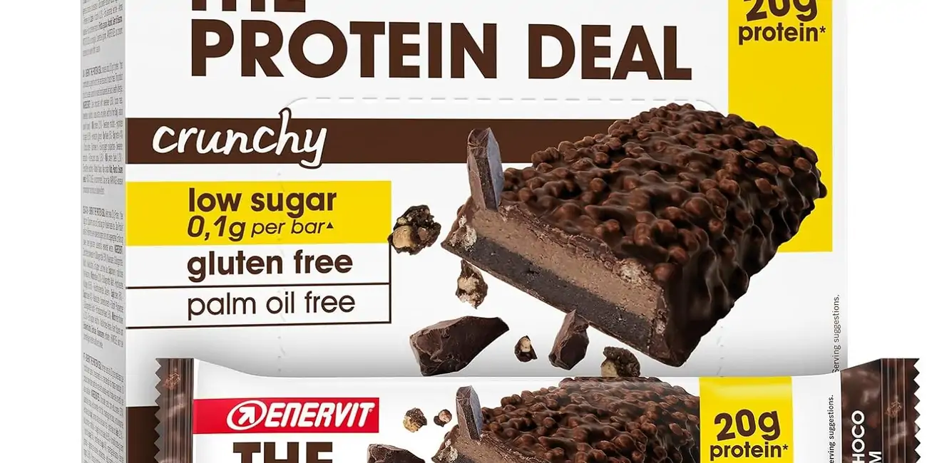 12 Barritas Proteicas Enervit The Protein Deal Crunchy Double Choco Storm de 55 g