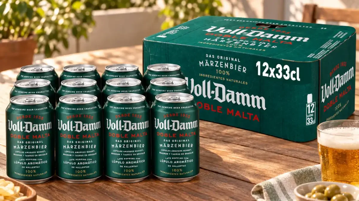 Pack x12 cervezas Voll-Damm Doble Malta de 33 cl