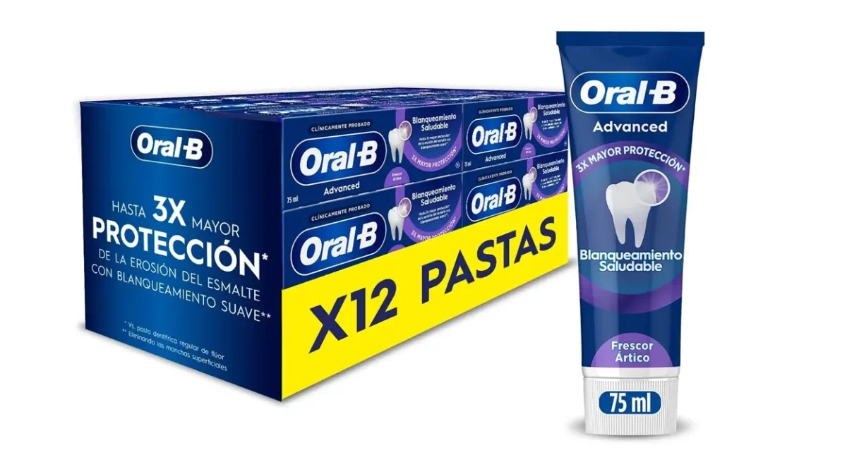 Pack de 12 pastas de dientes Oral-B Advanced Blanqueamiento Saludable
