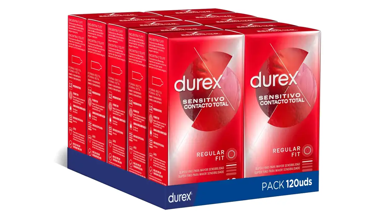 120 preservativos durex sensitivo contacto total