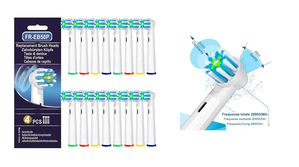 16 cabezales compatibles Pro Cross Clean Action Oral B baratos