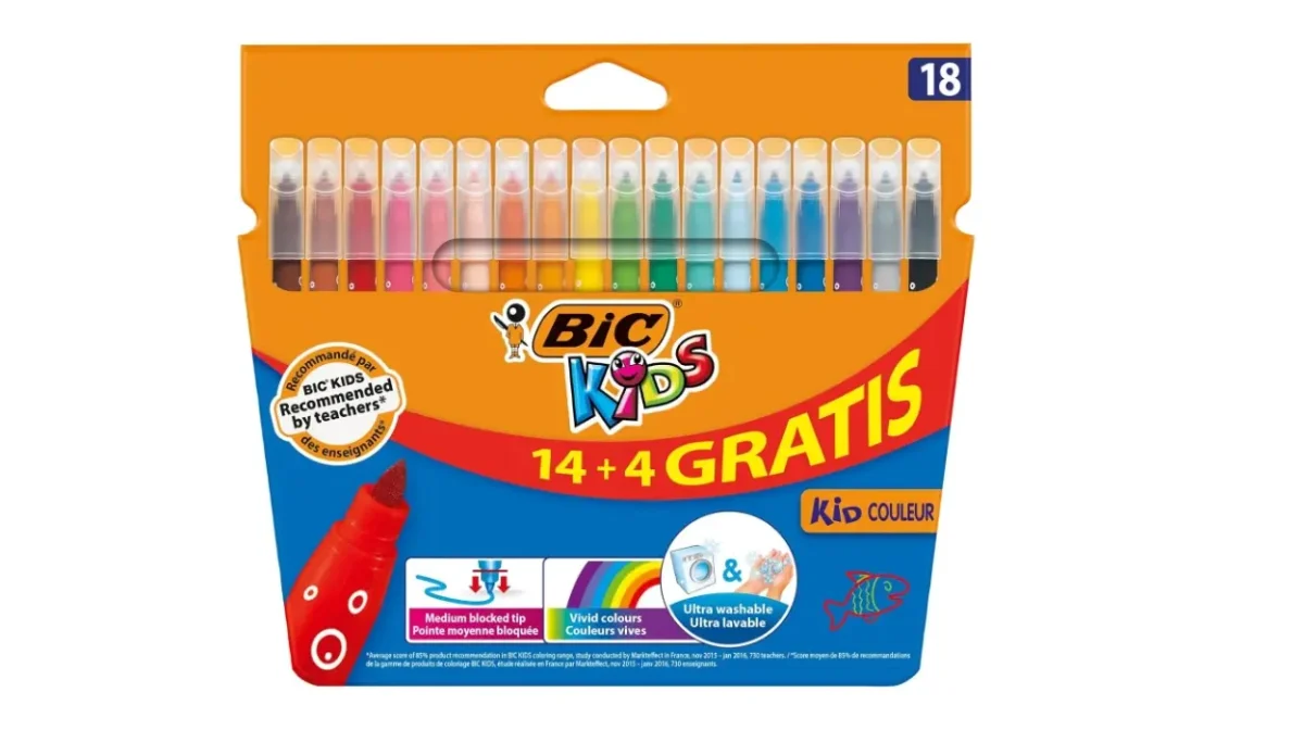 Caja de 18 rotuladores BIC Kids Kid Couleur de punta media