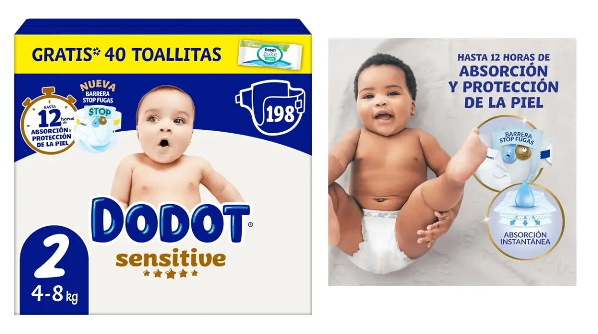 Pack x192 pañales Dodot Sensitive talla 2