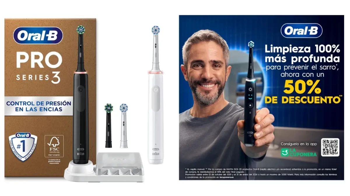 Pack x2 Cepillos eléctricos Oral-B Pro 3 con cabezal de recambio