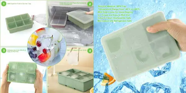 2 bandejas de silicona para cubitos de hielo Jophek oferta