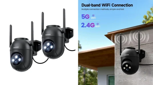 2 cámaras de vigilancia Wi-Fi 360º para exteriores
