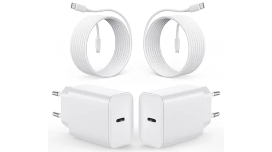 2 cargadores rápidos de 20W USB-C + 2 cables