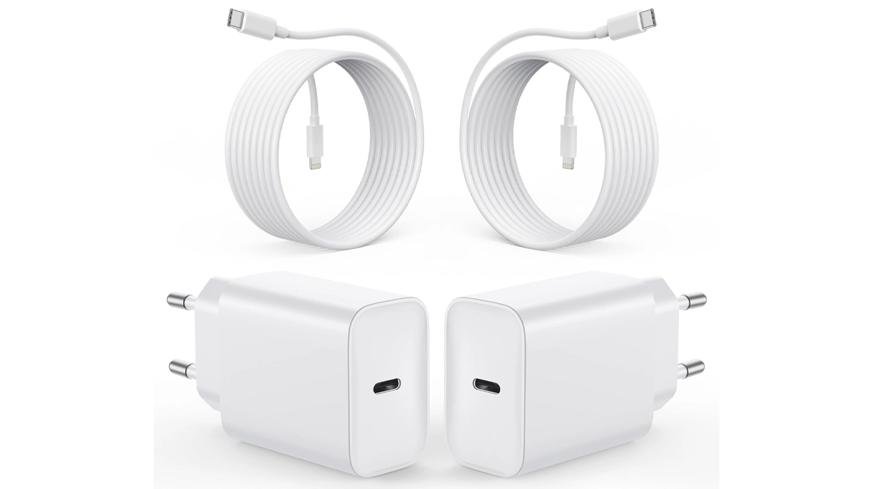2 cargadores rápidos de 20W USB-C + 2 cables