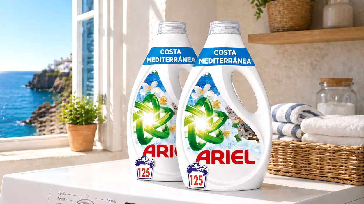 2 Detergente líquido Ariel Costa Mediterránea Brisa Marina & Jazmín (125 dosis en total)