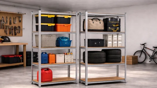 2 estanterías galvanizadas de 5 baldas