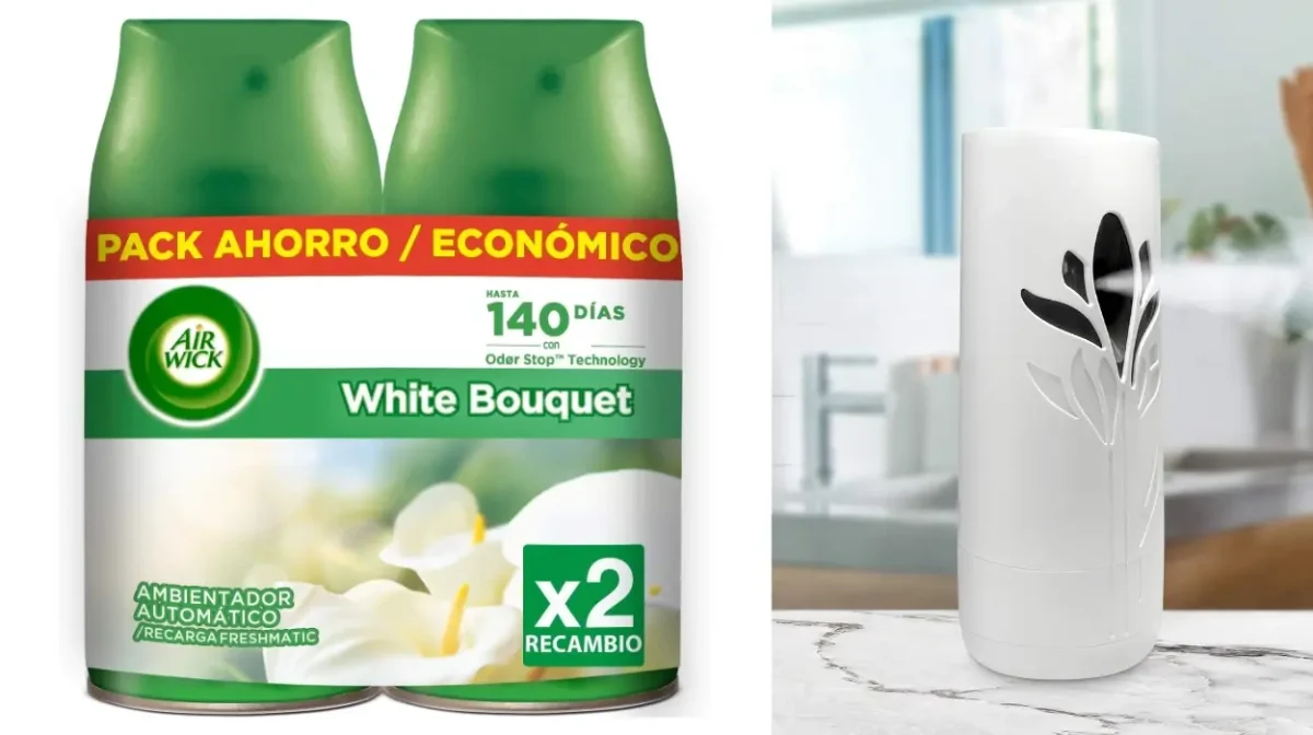 Pack x2 Recambios Air Wick Ambientador Freshmatic White Bouquet de 500 ml