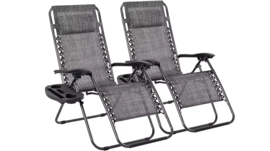 Tumbonas plegables de gravedad cero con reposabebidas para playa o piscina baratas