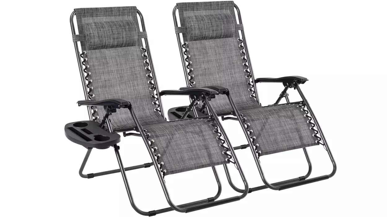 Tumbonas plegables de gravedad cero con reposabebidas para playa o piscina baratas