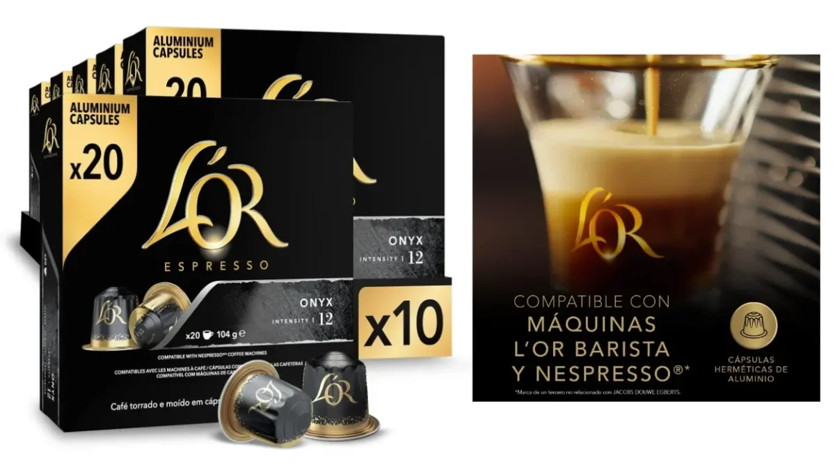 Pack de 200 cápsulas de café L'Or Espresso Onyx para Nespresso