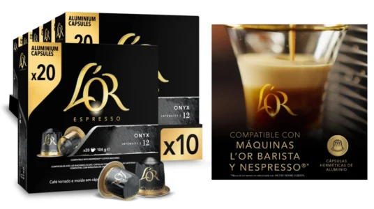 200 cápsulas de café L'Or Espresso Onyx para Nespresso