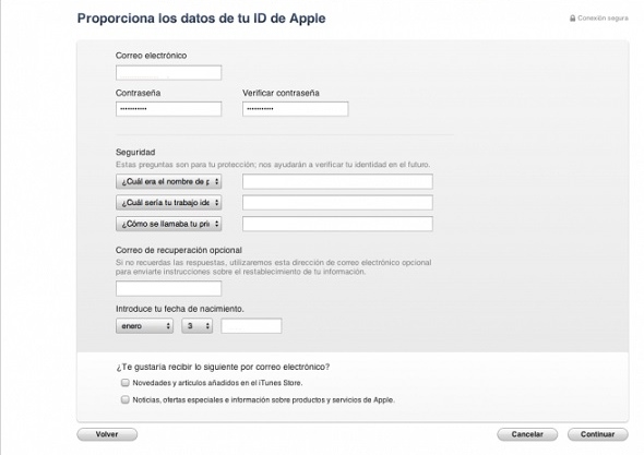 Crear Apple ID