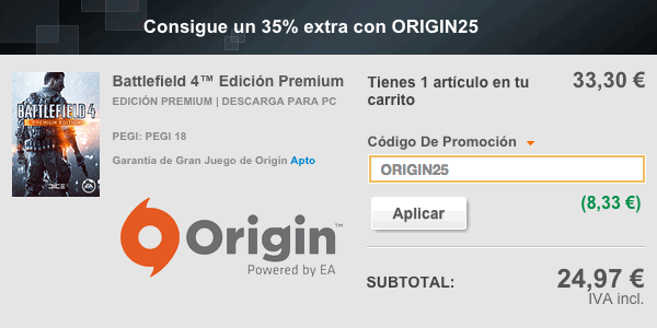 Cupón descuento Origin 35%
