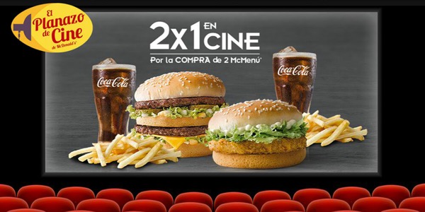 Entradas de cine 2x1 McDonalds