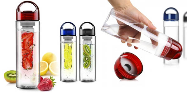 Botella de agua con filtro para frutas