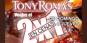 Cupón descuento Tony Roma's 2x1