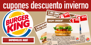 Cupones descuento Burger King noviembre 2015