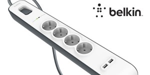Regleta de protección 4 tomas + 2 USB Belkin
