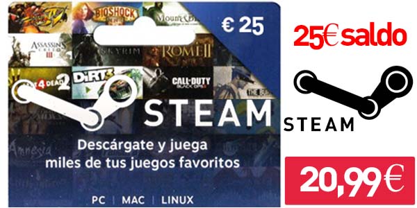 Tarjeta regalo 25€ Steam