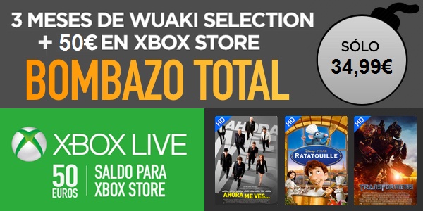 Oferta Wuaki.tv Tarjeta 50€ Xbox