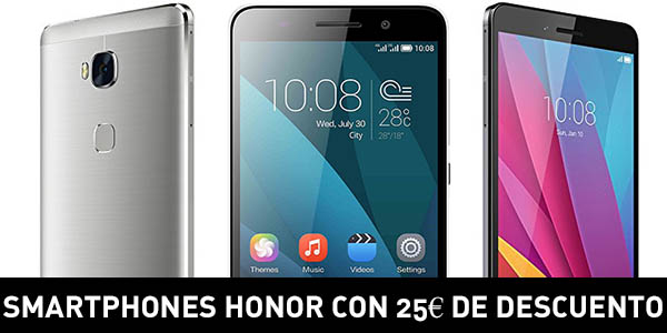 Promoción Smartphones Honor con 25€ de descuento