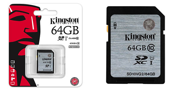 Tarjeta SD Kingston 64GB Clase 10