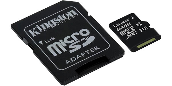 Tarjeta microSD Kingston con adaptador SD
