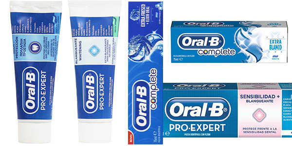 oral-b complete pro-expert cremas dentales blanqueantes anticaries sabor menta