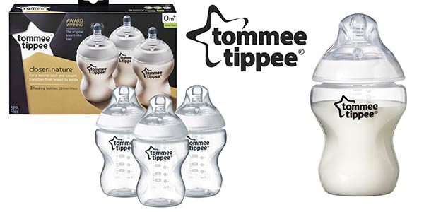 tommee tippee conjunto de 3 biberones anticolicos para lactancia mixta barato