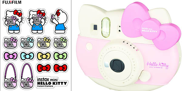 caja fujifilm camara instantanea de fotos hello kitty con papel pegatinas y lente zoom