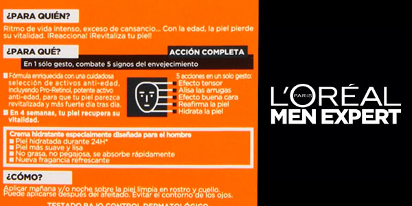 Crema hidratante vita lift men expert anti edad