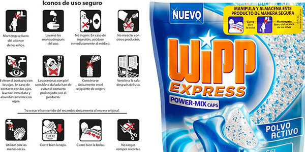 detergente ropa wipp express power-mix capsulas