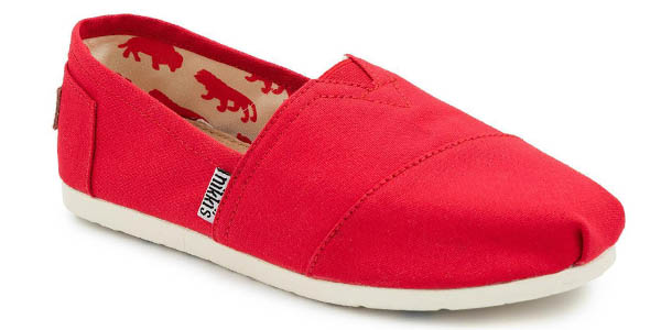 zapatillas lona azul y rojo comodas nikki's slip-on