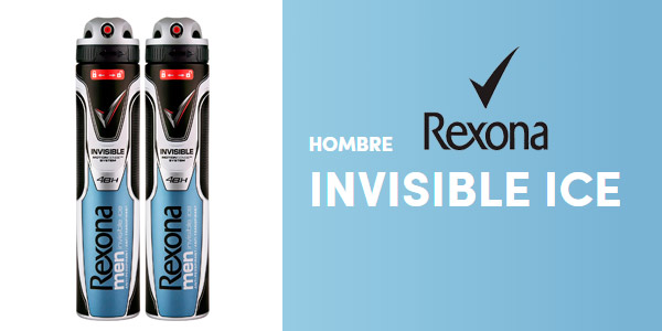 Pack de dos desodorantes Rexona Invisible Ice para hombre