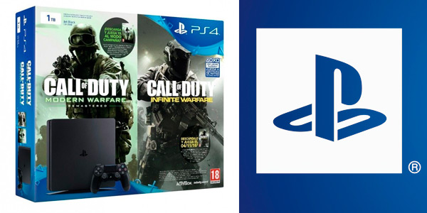Pack PS4 Slim 1Tb con código Call of Duty Infinite Warfare y Call of Duty Modern Warfare remasterizado 
