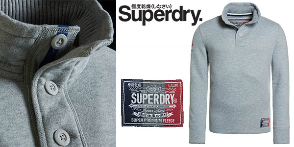 superdry challenger henley gris marga jersey hombre barato