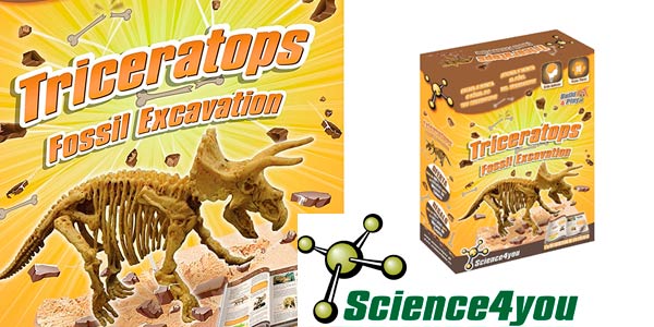 Juguete educativo Excavaciones Fósiles Triceratops Science4You de arqueología 